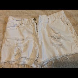 Pretty little thing white denim shorts